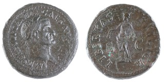 Roman Empire, Galba, Late 69 AD, copper As, 22mm, Obv: Laureate bust right / Rev: LIBERTAS PVBLICA, Libertas standing left holding pileus and sceptre. S.2134 var, F. 