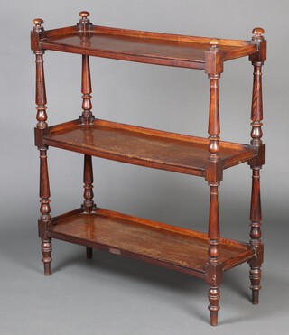 A Victorian rectangular mahogany 3 tier what-not/buffet 106cm h x 91cm w x 30cm d 