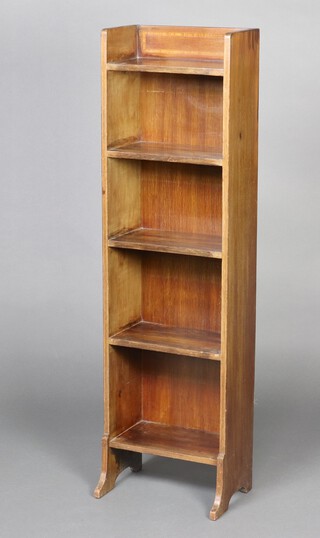 Liberty London, an Edwardian inlaid mahogany open bookcase fitted 5 shelves 115cm h x 33cm w x 23cm d  