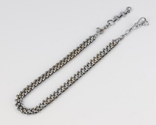 An extended silver necklace with clasp 35cm, 27 grams 