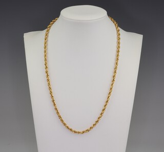 An 18ct yellow gold rope twist necklace, 35.2 grams, 45cm 