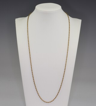 An 18ct yellow gold rope twist necklace 9.2 grams 