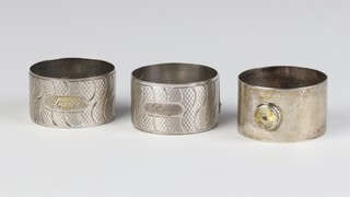 A silver napkin ring Edinburgh 1946 and 2 others, 78 grams 