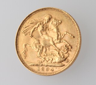 A Victorian sovereign 1894