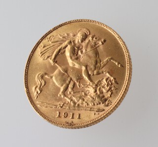 A George V half sovereign 1911