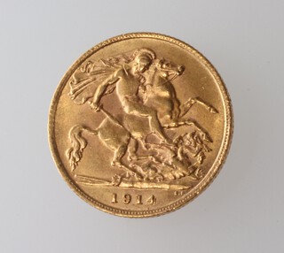 A George V half sovereign 1914