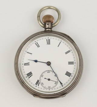  A 935 standard silver mechanical pocket watch with seconds at 6 o'clock the movement engraved Am Watch Co.Bond Street Mass 1323856 