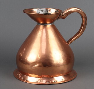 A 19th Century copper harvest measure, approx. 2 gallon,  25 cm x 24cm, the base with numerous initials 