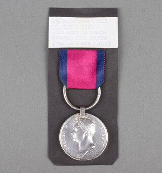 A Waterloo medal, renamed to Joseph H Reed 40th Foot, the suspension ring is in 2 sections 