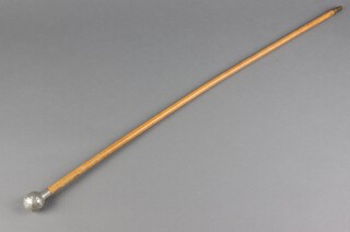 A London Scottish swagger stick, pommel with some dents