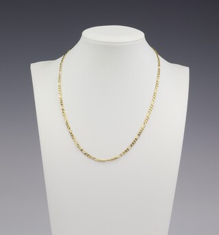 A 14ct yellow gold flat link necklace, 38cm, 5 grams 