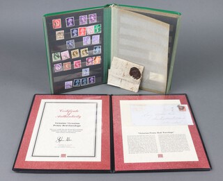 Westminster Collection, a Victorian envelope with franked penny red together with a green stock book of used GB stamps Victoria to Elizabeth II 