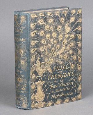 Austen (Jane),   Pride and Prejudice, 2nd Peacock edition pub. George Allen London 1895, illustrated by Hugh Thomson, bound in green cloth with gilt peacock design, 8vo

