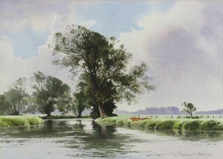 Dennis Rothwell Bailey (1933-2024), watercolour signed, river landscape 26cm x 36cm 