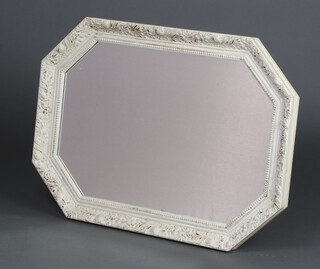 An Edwardian octagonal plate mirror contained in a white painted frame 49cm h x 71cm w 