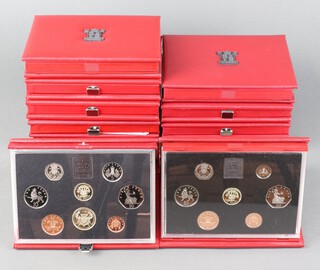 Eleven United Kingdom proof coin sets - 1986 (x3), 1987, 1988, 1990 (x3), 1991 and 1992 (x2) 