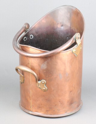 A Victorian copper coal hod 40cm x 27cm 