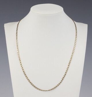 A 9ct yellow gold flat link necklace 46cm, 4 grams 