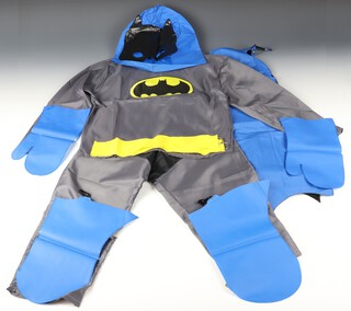 D C Comics, a Child's 1976 Batman outfit comprising fabric trousers, tunic, rubber leggings, "boots",  2 gloves and hood  