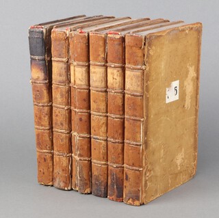 The Iliad of Homer translated by Alexander Pope in 6 volumes, Charles Rivington London 1760, full calf, raised bands to spines, 8vo.