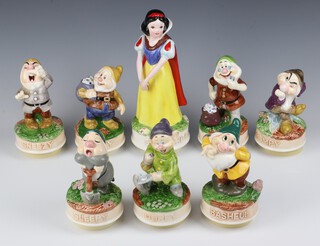 A set of Schmid mid-Century musical figures of Snow White and The Seven Dwarfs 