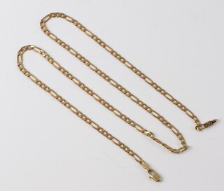 A 9ct yellow gold flat link necklace 48cm 6.8 grams 