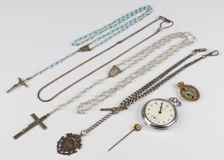 A silver Albert 48 grams, a pocket watch and minor jewellery 