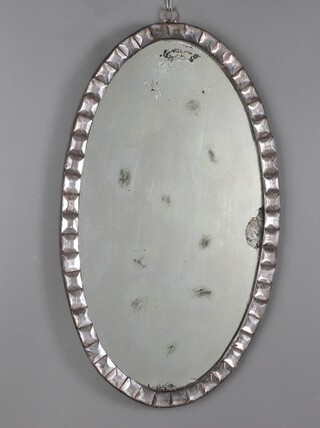 An 18th Century style Irish oval plate mirror 69cm x 41cm 