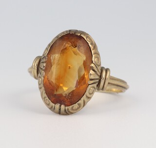 A 9ct yellow gold citrine ring 3.4 grams, size O