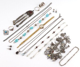 A quantity of vintage silver and other costume jewellery, gross weight 96 grams 