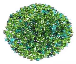 A quantity of green paste stones, polished and loose