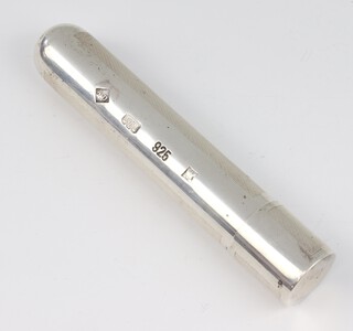 An Alfred Dunhill 925 standard silver cigar case, 50 grams, 13cm 