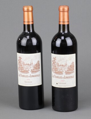 Two bottles of  Les Tourelles de Longueville Pauillac 2006 red wine 