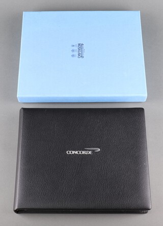 A Smythson leather bound album of 14 colour photographs of Concorde, from the early 2000's contained in original cardboard presentation box 