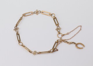 A 9ct yellow gold bracelet, 18cm. 5.7 grams 