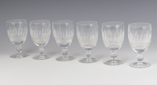 Six Waterford Crystal Colleen pattern small wine glasses 12cm 