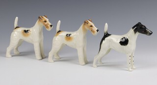 Three Beswick dogs - Endon Black Rod and Talivera Romulus (x2) 14cm 