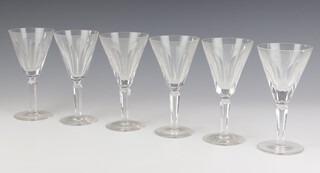 Six Waterford crystal wine glasses