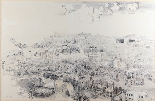 Denie Trevelyan, pen and ink signed, extensive view of Brighton 74cm by 113cm