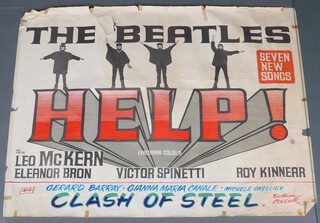 The Beatles, an original UK Quad promotional poster for the Help! film,  the Vendor's mother was an Usher at Horsham Odeon Cinema.