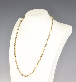 A yellow gold, testing as 15ct, necklace 7.2 grams, 49cm 