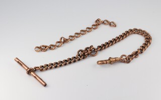 A 9ct yellow gold Albert with T bar and clasp (broken), 23.3 grams 