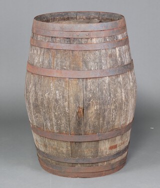 A coopered barrel 99cm x 58cm diam. 