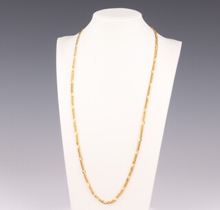 A 22ct yellow gold flat link necklace 60cm, 28.3 grams 