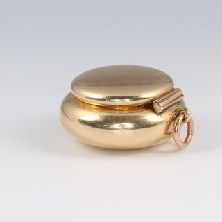 A 14ct yellow gold circular box, 4 grams, 20mm 