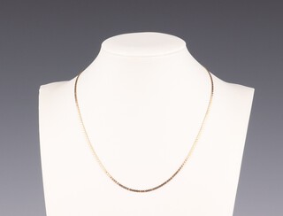 A 9ct yellow gold necklace, 36cm, 3 grams 