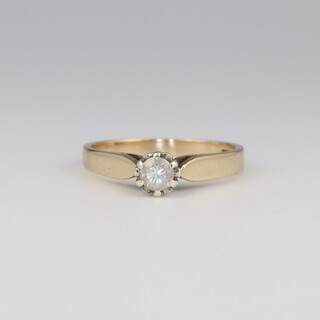 A 9ct single stone diamond ring approx. 0.25ct, size L, 2.2 grams 