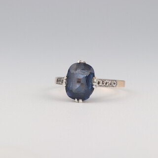 A 9ct yellow gold paste dress ring, size L 1/2, 1.7 grams 