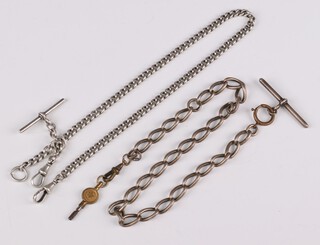 Two silver Alberts 40cm, gross weight 26 grams 
