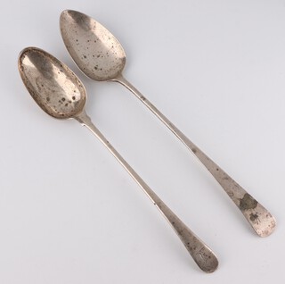 A George III silver Old English pattern basting spoon London 1767, 1 other rubbed marks, 208 grams 